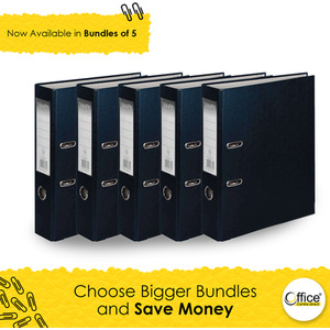 5x A4 Large 75mm Lever Arch File Folder Metal Edge Stationery Document Archive - Black by Office Centre.direct