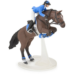 PAPO Horse and Ponies Jumping Horse with Riding Girl Toy Figure - Black by PAPO