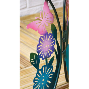 Butterfly Bird Bath with Stand - Multicolour