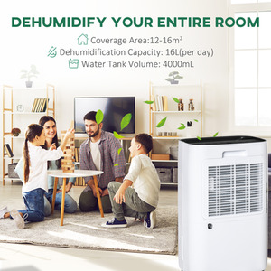 HOMCOM 16L Day 4L Portable Quiet Dehumidifier Home Laundry - White by HOMCOM