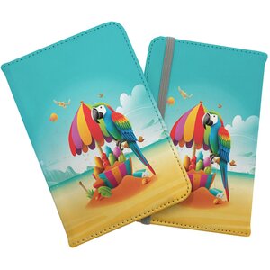 Parrot On A Beach Holiday Passport Cover - Yellow by Warren Reed - Designer