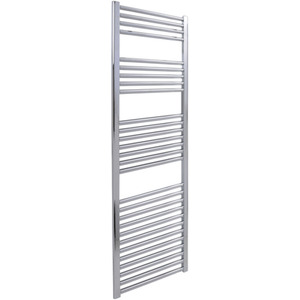 Bray Heated Towel Rail For Central Heating, Straight, Chrome - Chrome by SolAire Heating Products