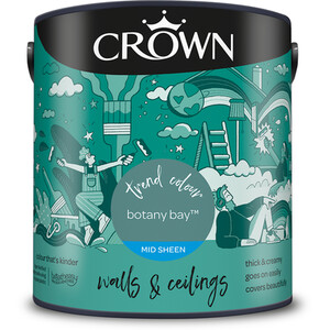 Crown Walls and Ceilings Mid Sheen Emulsion - Botany Bay / 2.5l by Crown Paints