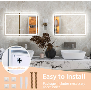 Bathroom Rectangle Mirror - Silver by Costway