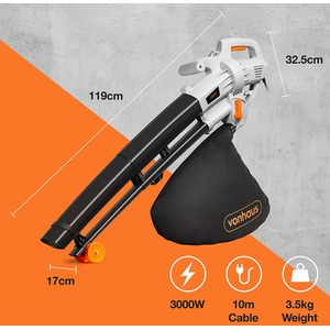 VonHaus (2500105) 3000W 3 in 1 Leaf Blower - Black by VonHaus