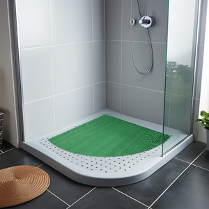 Reversible Dual-Colour Corner Shower Quadrant Mat - Blue/ Green / 53cm x 53cm by Nicoman
