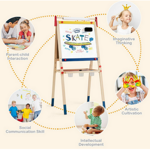 3 in 1 Kids Double Sided Easel - Natural