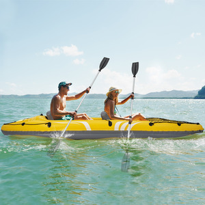 2-Person Inflatable Kayak Set - Yellow by Costway