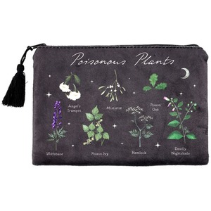 Poisonous Plants Makeup Bag - Black by Kingsbury Gifts