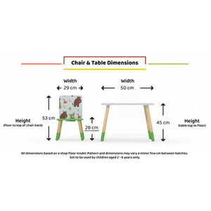 Gruffalo Repeat Pattern Table and Chairs - Grey by Kidsaw Ltd