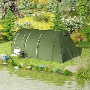 Outsunny 5-6 Man Camping Tent with Two Room and Carry Bag by Outsunny