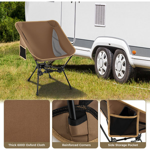 Foldable Backpacking Chair - Brown by Costway
