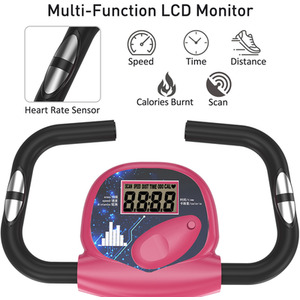 HOMCOM Magnetic Resistance Foldable Exercise Bike - Pink by HOMCOM