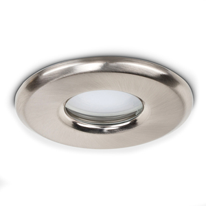 Bathroom IP65 Rated Brushed Chrome GU10 Recessed Ceiling Downlight - Brushed Chrome by ValueLights