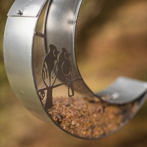 Hanging Moon Garden Bird Feeder - Silver by Garden Mile