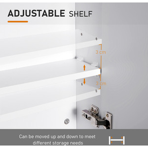 Wall Mount Mirror Cabinet - White by HOMCOM