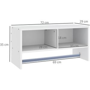 HOMCOM Wall Mounted Coat Hanger - White by HOMCOM