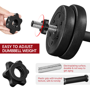 Adjustable Dumbbell Weight Set - Black / 30kg by Yaheetech