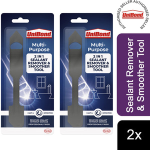 UniBond Easy to Use 2in1 Plastic Sealant Remover and Smoother Tool, Black, 2pk - Buy 2 by UniBond
