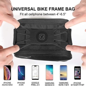 Eelo Bike Frame Bag with Phone Holder. Waterproof Bicycle Top Tube Bag. - Black by eelo