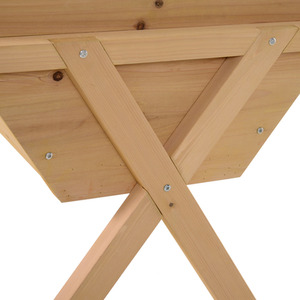 Outsunny Wooden Planter Raised Bed Container - Natural Wood by Outsunny