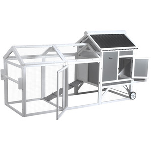 Large Wooden Chicken Coop with Nesting Box - White by Actiaspet