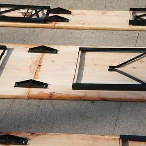 3 Piece Folding Beer Table Set - Natural by BIRCHTREE