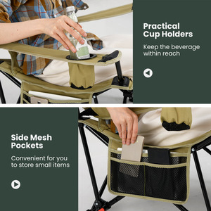 Reclining Camping Chair with Removable Footrest by Costway