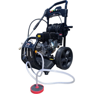 Petrol Pressure Washer 20M Hose 3950PSI 275Bar 5 Nozzles - Black by Bison