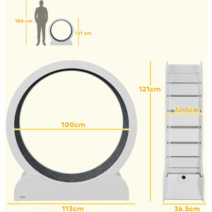 PawHut Cat Treadmill, Wooden Cat Exercise Wheel with Carpeted Runway by PawHut