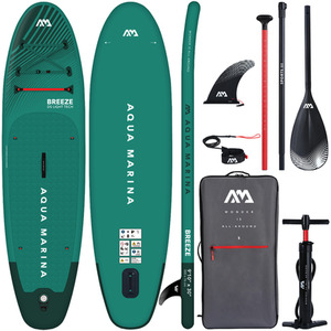 Aqua Marina Breeze 9ft10 All Round Inflatable Stand Up Paddle Board - Silver Tree Green by Aqua Marina