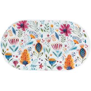 Floral Printed PVC Bath Mat - Mutlicolour
