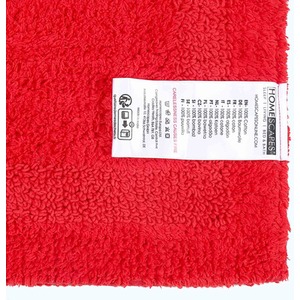 Luxury Reversible Extra Large Bath Mat - Red by Homescapes