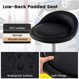 54-67 CM Rolling Mechanic Stool - Yellow by GAINOOM