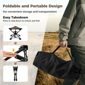 Swivel Hunting Chair Folding Camping Stool by Costway