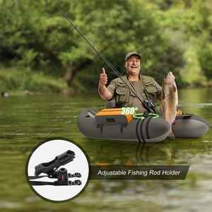 Portable Fishing Boat with Pump - Grey by Costway