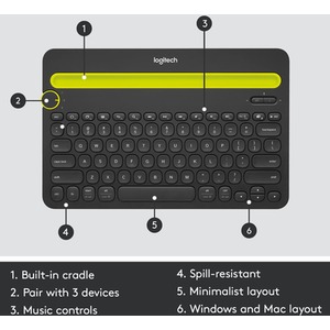 Logitech K480 Wireless Multi Device Keyboard - multi by Logitech