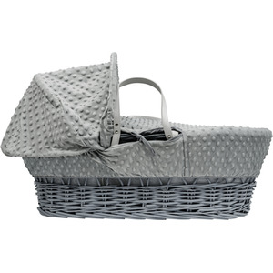 Grey Dimple Grey Wicker Moses Basket - Grey by Kinder Valley