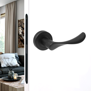 Nimbus Matt Black Passage Door Lever Handles - Latch Kit - Matt Black by DecorAndDecor