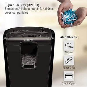 Powershred M-8C 8 Sheet 15L Bin Cross Cut Shredder With Safety Lock - Black by Fellows