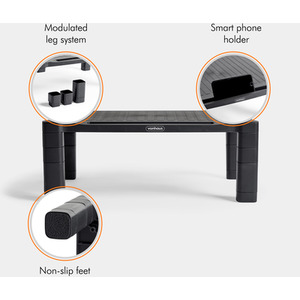 Four Level Adjustable Monitor Stand - Black by VonHaus