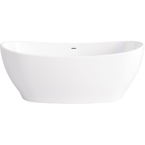Elda Glossy Symmetrical Freestanding Acrylic Bathtub - White by Fino Stone
