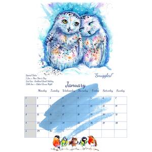 Birds in Watercolour 2024 Calendar by BebesArts