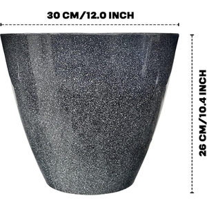 Set of 2 Glazed Effect Savannah Planters - Windswept Grey Fusion