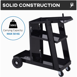 DURHAND Three-Tier Welding Cart Universal Storage for Gas Bottles - Black by DURHAND