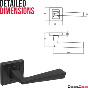 Helix Matt Black Bathroom Door Lever Handles - Bathroom Kit - Matt Balck by DecorAndDecor