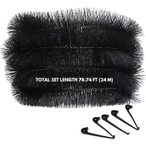 Gutter Brush Pack Includes Brush Size 4m and 5 Gutter Brush Clips - Leaf Guard - Black / 6 by NOVECRAFTO