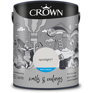 Crown Walls and Ceilings Mid Sheen Emulsion - Spotlight / 5l by Crown Paints