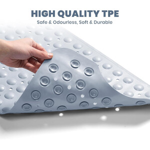 Bath Mat With Suction Cup Drainage Holes