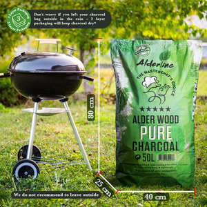 Alderline Alder Wood Pure BBQ Charcoal 50L by Alderline